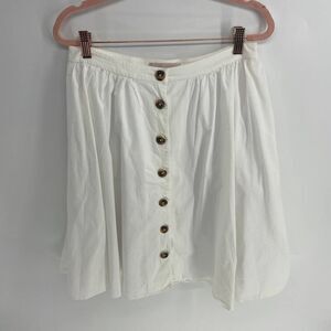 Gal Meets Glam Scout White Buttoned Midi Skirt Womens 6